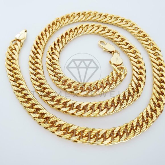 18K Gold Plated 9mm/24" Cuban Double Link Chain - Picture 7 of 8